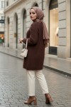 Sakallı Örme Triko Tunik 07314 - KAHVERENGİ