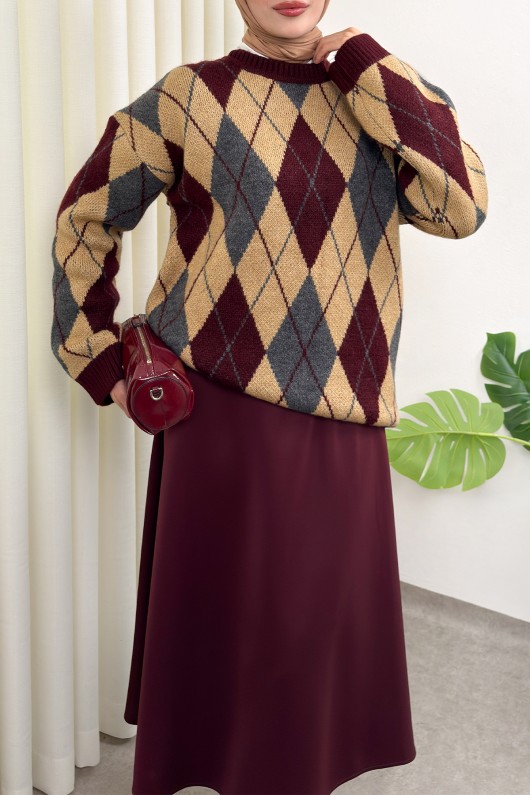 Baklava Desenli Kazak 07424 - VİZON