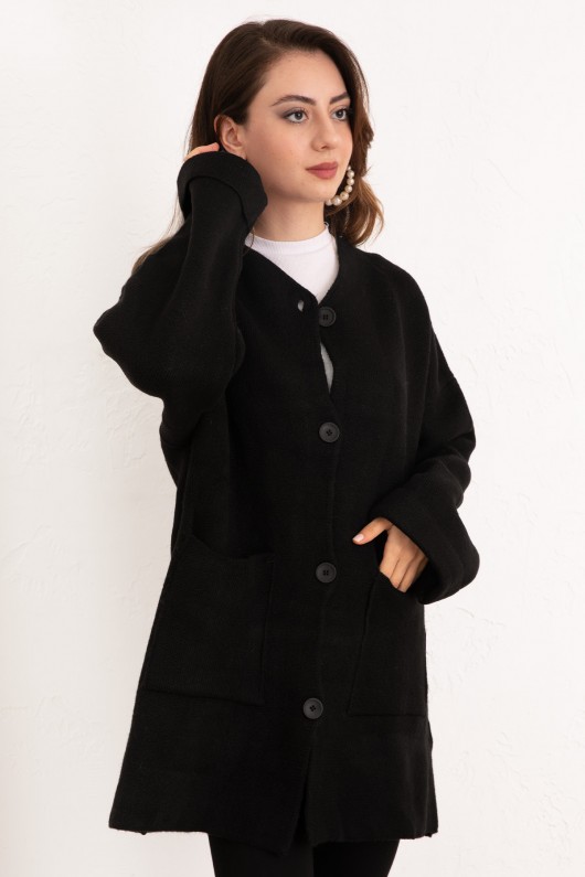 Cepli Triko Hırka 07446 - SİYAH