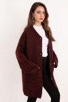 Cepli Triko Hırka 07446 - BORDO