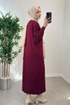 Kolları Simli Triko Elbise 14500 - BORDO