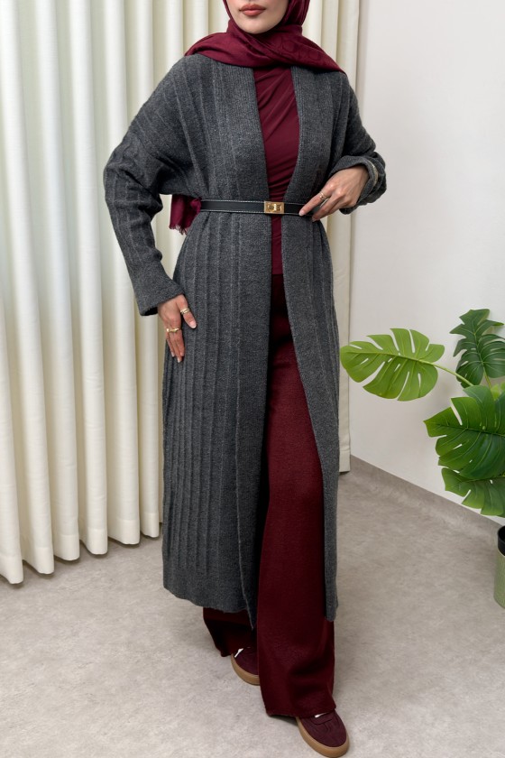 Uzun Triko Hırka 1515 - ANTRASİT