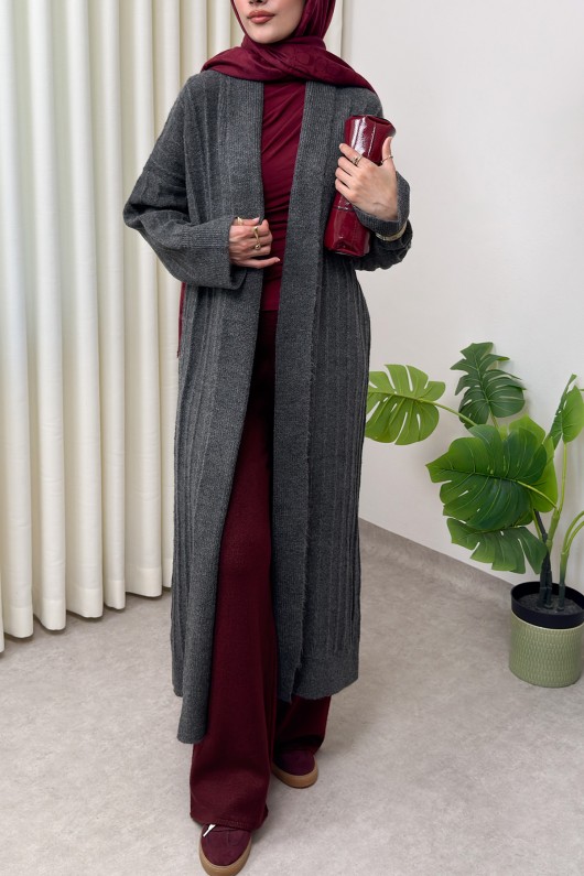 Uzun Triko Hırka 1515 - ANTRASİT