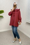 Fırfır Yakalı Tesettür Tunik 1596 - BORDO