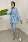 Kimono Kol Fiyonklu Tunik 1613 - BEBE MAVİSİ