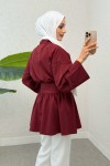 Kimono Kol Fiyonklu Tunik 1613 - BORDO