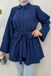 Kimono Kol Fiyonklu Tunik 1613 - LACİVERT