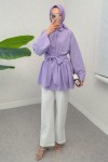 Kimono Kol Fiyonklu Tunik 1613 - LİLA