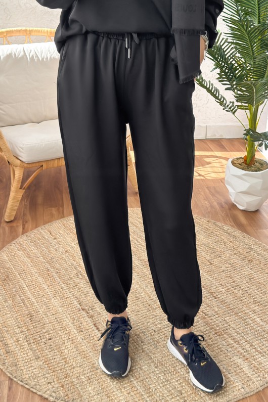 18024 Paçası Lastikli Eşofman Altı - SİYAH