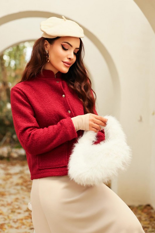 Suni Kürk Omuz Çantası 18212 - KREM