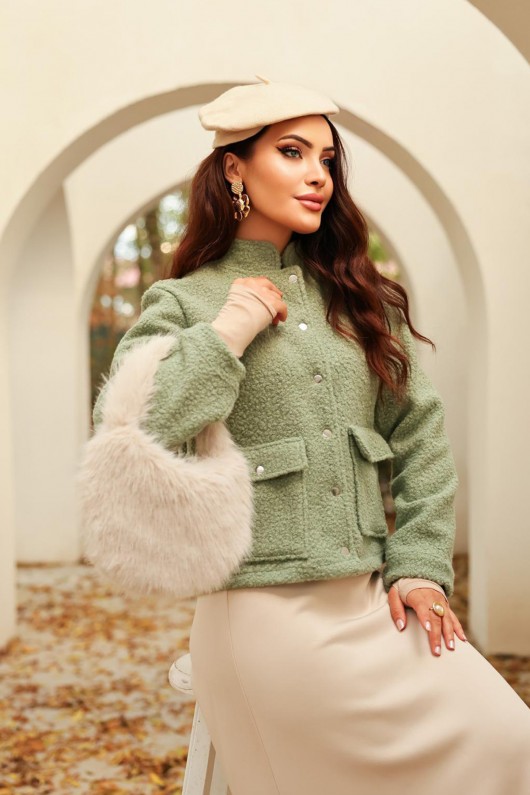 Suni Kürk Omuz Çantası 18212 - TAŞ RENGİ