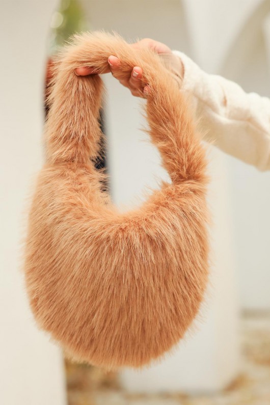 Suni Kürk Omuz Çantası 18212 - VİZON