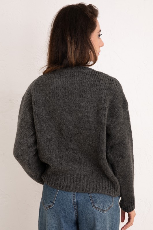 Bisiklet Yaka Basic Kazak 19185 - ANTRASİT