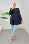 Omuz Fırfır Detaylı Tunik 2044 - LACİVERT