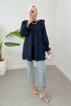 Omuz Fırfır Detaylı Tunik 2044 - LACİVERT