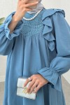 Omuz Fırfır Detaylı Tunik 2044 - MAVİ