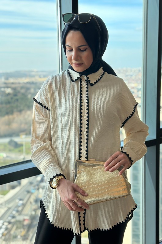 2047 Fisto Detaylı Gömlek - KREM