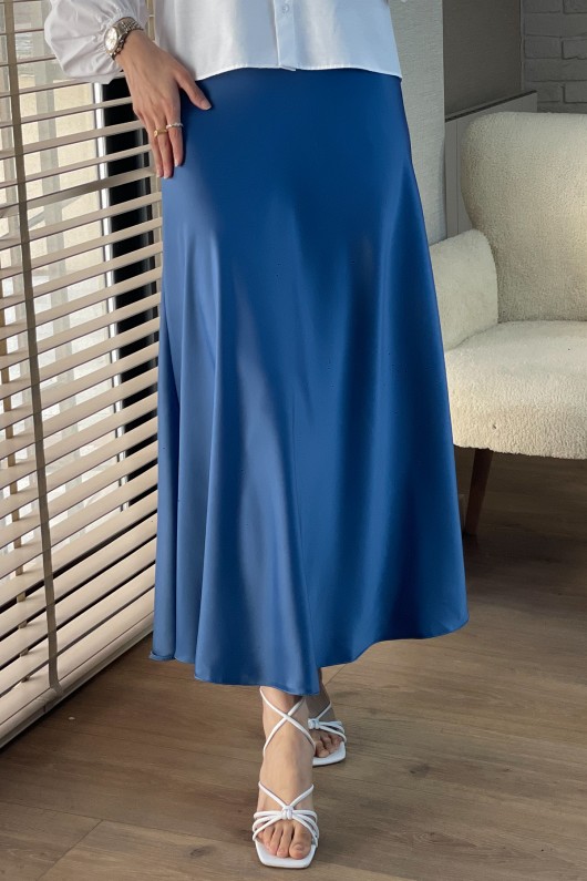 2087 Saten Etek - MAVİ