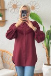 2109 Balon Kol Gömlek - BORDO
