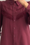 2109 Balon Kol Gömlek - BORDO