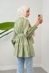 Kemer Detaylı Kat Kat Tunik 2140 - MİNT YEŞİLİ