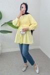 Kemer Detaylı Kat Kat Tunik 2140 - SARI Kemer Detaylı Kat Kat Tunik 2140 - SARI