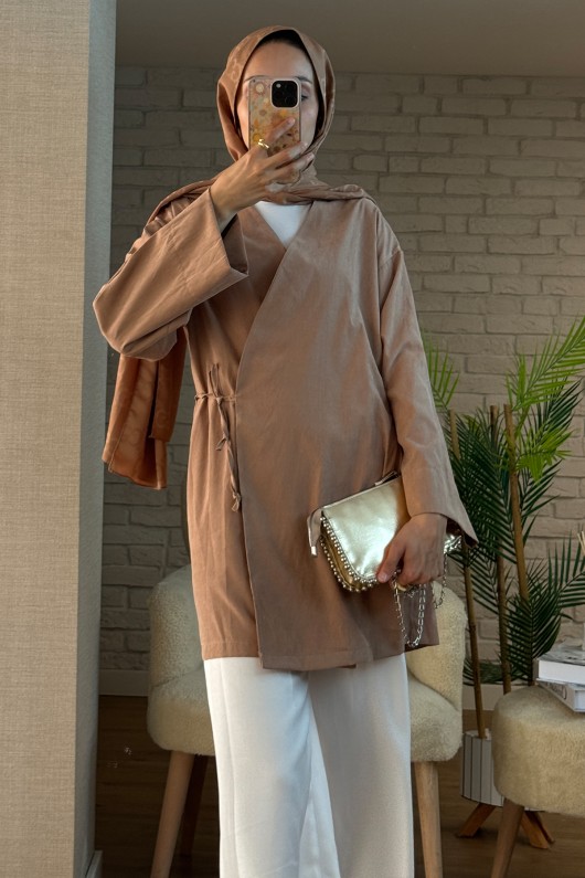 2147 İçten Bağlamalı Kap - KAHVERENGİ