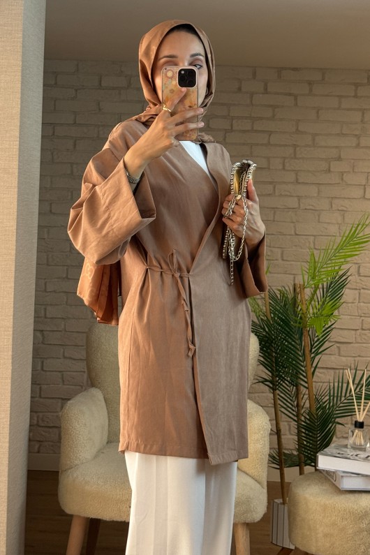 2147 İçten Bağlamalı Kap - KAHVERENGİ