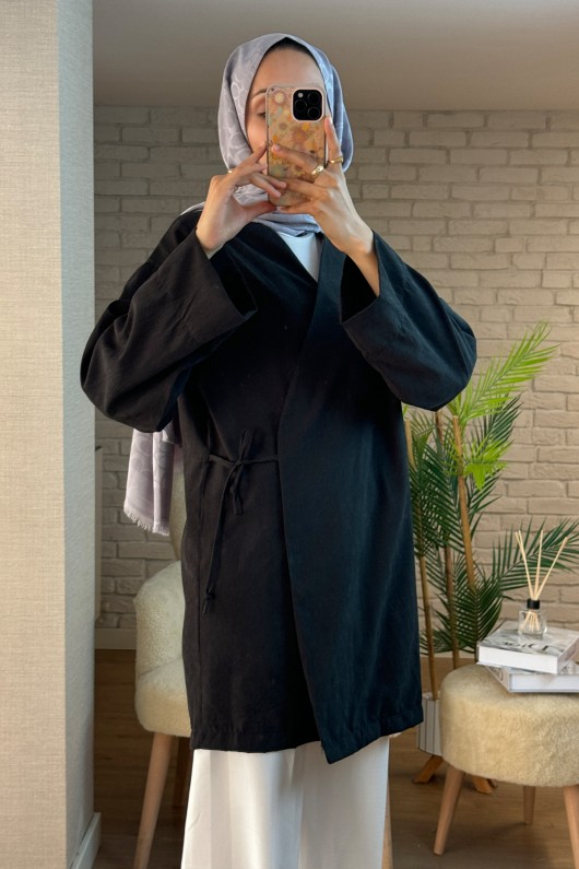 2147 İçten Bağlamalı Kap - SİYAH 2147 İçten Bağlamalı Kap - SİYAH