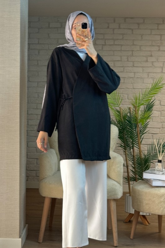 2147 İçten Bağlamalı Kap - SİYAH 2147 İçten Bağlamalı Kap - SİYAH