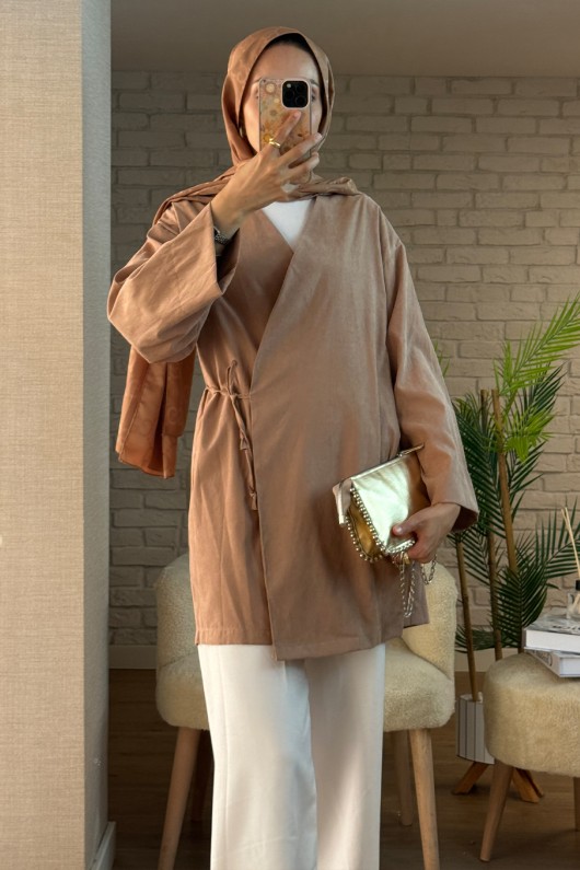 2147 İçten Bağlamalı Kap - KAHVERENGİ