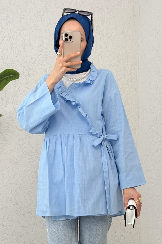 Yandan Bağlamalı Tunik 2151 - BEBE MAVİSİ