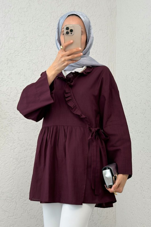 Yandan Bağlamalı Tunik 2151 - BORDO