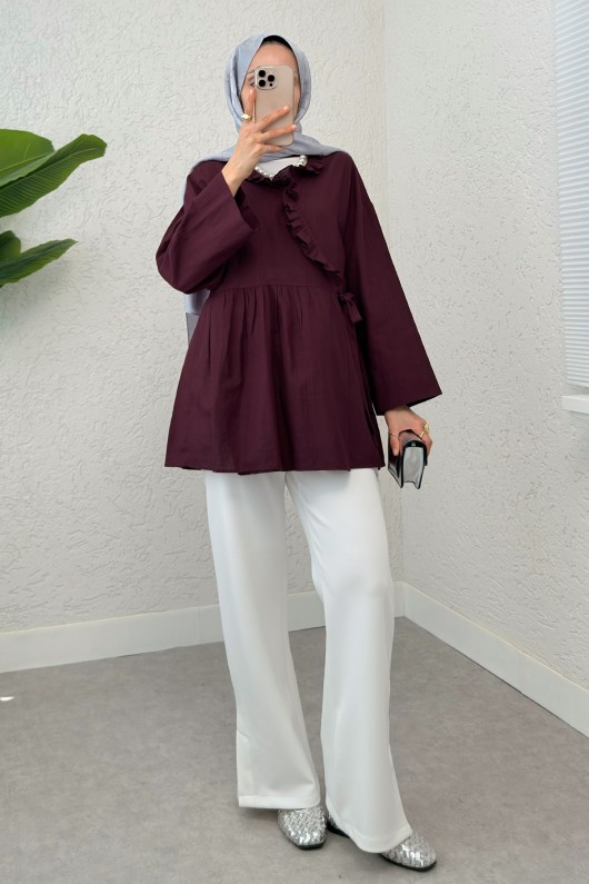 Yandan Bağlamalı Tunik 2151 - BORDO