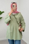 Yandan Bağlamalı Tunik 2151 - MİNT YEŞİLİ