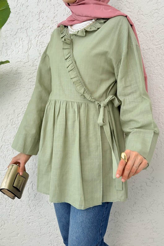 Yandan Bağlamalı Tunik 2151 - MİNT YEŞİLİ