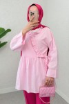 Yandan Bağlamalı Tunik 2151 - PEMBE Yandan Bağlamalı Tunik 2151 - PEMBE