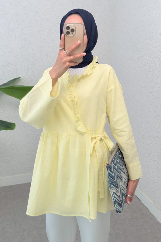 Yandan Bağlamalı Tunik 2151 - SARI Yandan Bağlamalı Tunik 2151 - SARI