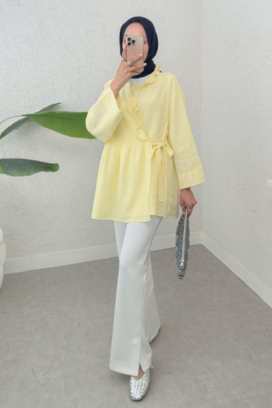 Yandan Bağlamalı Tunik 2151 - SARI Yandan Bağlamalı Tunik 2151 - SARI