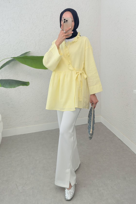 Yandan Bağlamalı Tunik 2151 - SARI