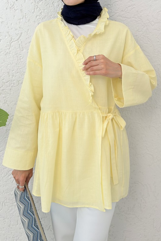 Yandan Bağlamalı Tunik 2151 - SARI Yandan Bağlamalı Tunik 2151 - SARI