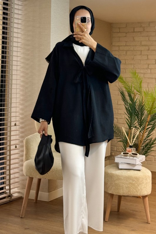 2153 Önü Fiyonk Detaylı Kap - SİYAH 2153 Önü Fiyonk Detaylı Kap - SİYAH