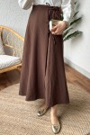 2155 Yandan Bağlamalı Etek - KAHVERENGİ 2155 Yandan Bağlamalı Etek - KAHVERENGİ