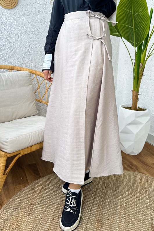 2155 Yandan Bağlamalı Etek - TAŞ RENGİ 2155 Yandan Bağlamalı Etek - TAŞ RENGİ