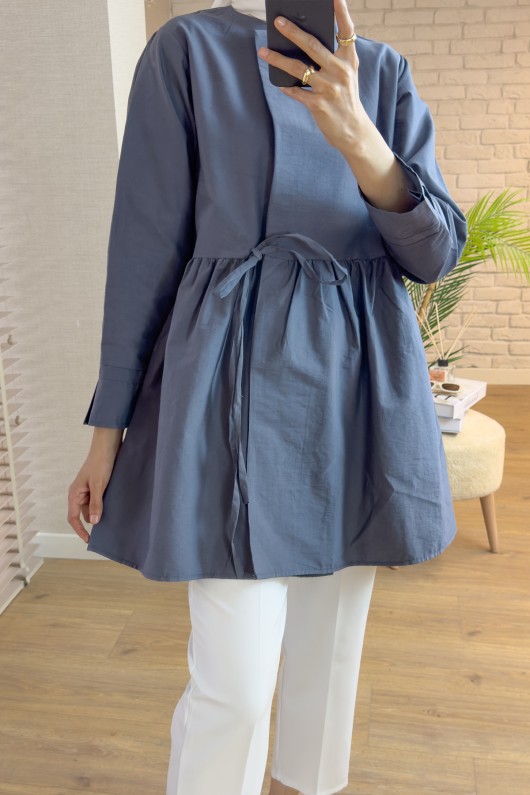 2156 Önden Bağlamalı Kap - İNDİGO