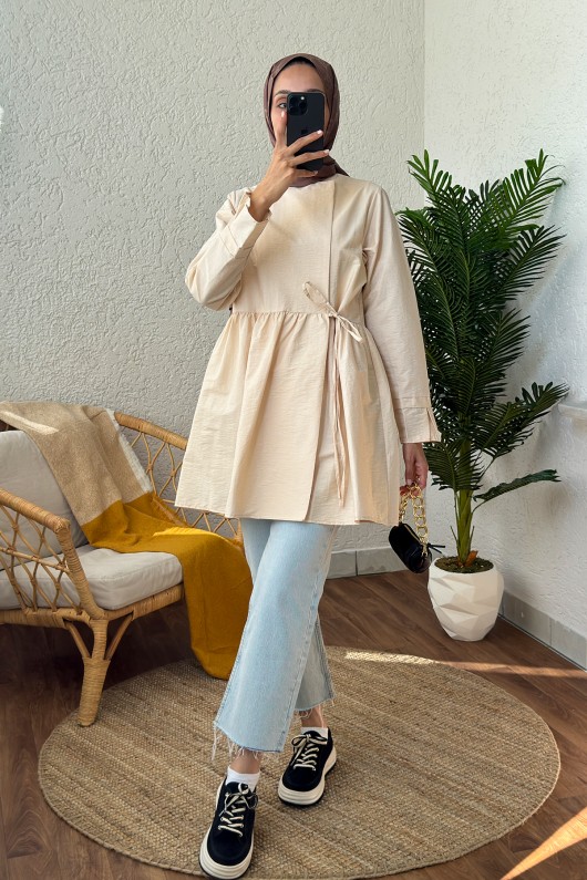 2156 Önden Bağlamalı Kap - BUĞDAY RENGİ 2156 Önden Bağlamalı Kap - BUĞDAY RENGİ