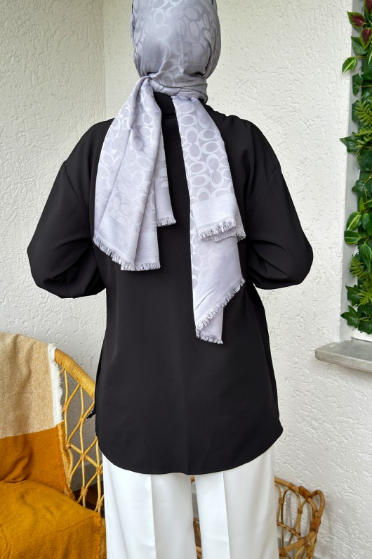 2164 Yandan Bağlamalı Asimetrik kimono - SİYAH 2164 Yandan Bağlamalı Asimetrik kimono - SİYAH