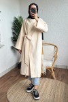 2165 Yandan Bağlamalı Kimono - BEJ