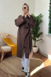 2165 Yandan Bağlamalı Kimono - KAHVERENGİ