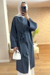 2165 Yandan Bağlamalı Kimono - LACİVERT